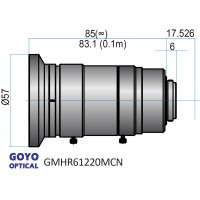 4/3 inch (Ø23mm) 12mm F2-22 Megapixel Lens